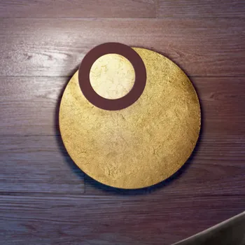 Lampička ICONE Vera nástěnné svítidlo 927 Triac Ø66cm zlatá/rezavá - tloušťka kruhu 0,6 cm plátkové zlato, rezavě hnědá 1 x 25,2 W LED - Doprava zdarma