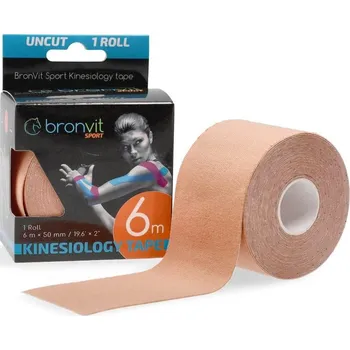 Tejpovací páska BronVit Sport Kinesio tape classic, 5 cm x 6 m Barva: Tmavě béžová