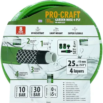 Zahrada Zelená zahradní hadice Procraft PR-4GH1325F