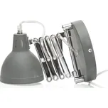 Reality Leuchten Nůžkové nástěnné svítidlo, barva betonu, zástrčka, harmonika beton, chrom 1 x 28 W - Doprava zdarma