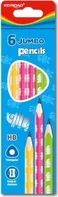 Keyroad Grafitové tužky Neon Jumbo trojhranné 2 HB 6 ks