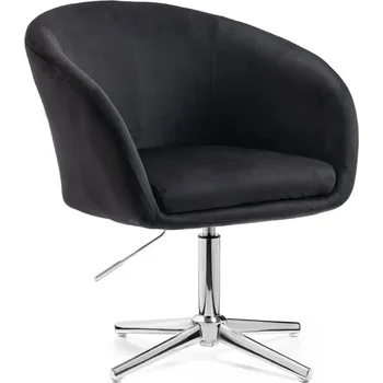 LuxuryForm DESIGN Židle VENICE VELUR na stříbrném kříži - černá