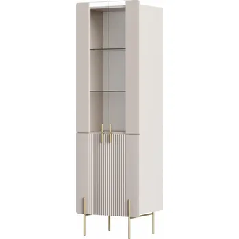 Knihovna Vitrína Malmi, kašmír / crema bianca / zlaté nožky