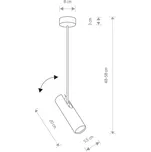 Euluna Stropní bodové světlo Eye Super, výška 58 cm, bílé - Stínidlo - Ø 8 cm, výška 3 cm; bodovka - délka 20 cm, Ø 5,5 cm bílá 1 x 35 W - Doprava zdarma