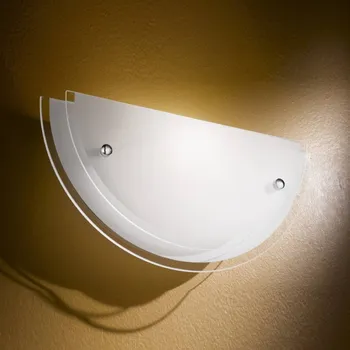 Lampička Fabas Luce Nástěnné světlo Hill z broušeného skla bílá, stříbrná 1 x 60 W - Doprava zdarma