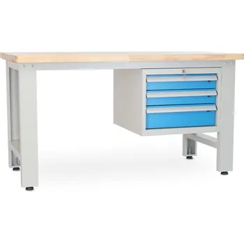 Dílenský stůl Dílenský stůl Solid OAK-03, 150 cm, závěsný box, dub