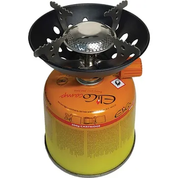 Turistický vařič Sada: kempinkový vařič WIND SHIELD s regulací + 300g kartuše, závit 7/16”, Elico