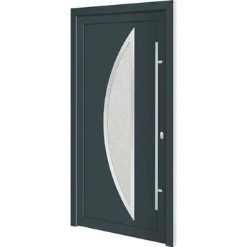 Vchodové dveře Vchodové dveře plastové Iowa bílé/antracit 100x200 cm pravé