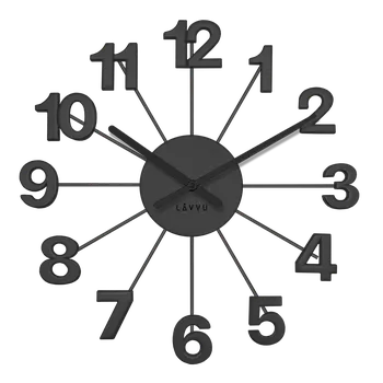 Hodiny LAVVU Černé antracitové hodiny Nuance vyrobené v Čechách ⌀42cm LCT5001