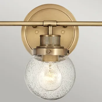 Lampička Quintiesse Koupelnové nástěnné světlo Poppy, tři zdroje mosaz mosaz, čirá 3 x 60 W - Doprava zdarma