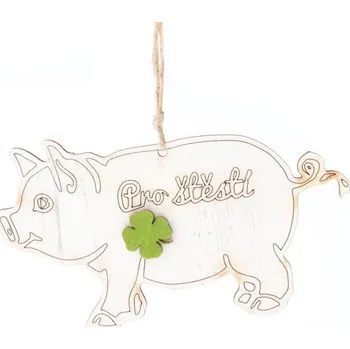 Casa de Engel Dřevěné závěsné prasátko s nápisem (CZ)