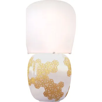 Lampička kdln stolní lampa Hive, bílá, výška 47 cm keramika/sklo zlato 1 x 30 W - Doprava zdarma