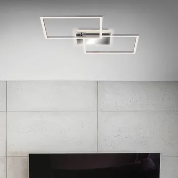 Briloner LED stropní světlo Frame 2 zdroje, CCT, hliník kartáčovaný hliník LED 40 W celkem - Doprava zdarma