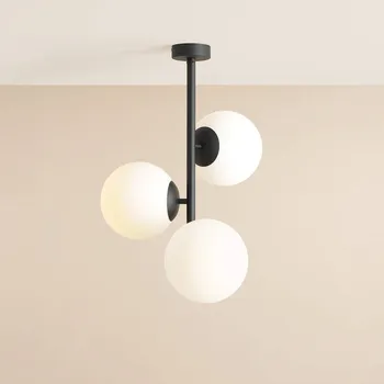 ALDEX Stropní svítidlo Dione, opál/černá, 3 světla - Ø stínidla 20 cm černá, opálově bílá 3 x 15 W LED - Doprava zdarma