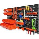 Závěsná plastová stěna s boxy a držáky na nářadí