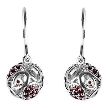 Náušnice Granát Turnov Český granát náušnice háček