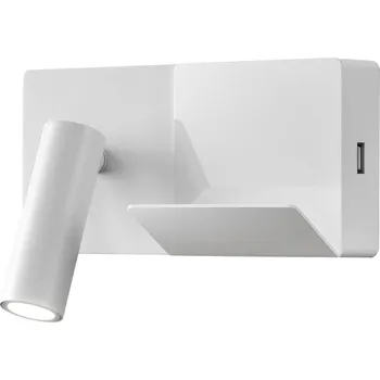 Lampička LEDS-C4 E-Lamp Mini LED nástěnná lampa bílá/bílá - Ø místa 3 cm; police - výška 9 cm, šířka 9 cm LED 2.1 celkem - Doprava zdarma