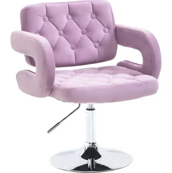 LuxuryForm DESIGN Kosmetická židle ADRIA VELUR na stříbrném talíři - levandule