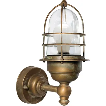 Venkovní osvětlení Moretti Luce Malé venkovní nástěnné svítidlo Matteo odolné vůči mořské vodě mosaz, staroměď, čirá 1 x 70 W - Doprava zdarma