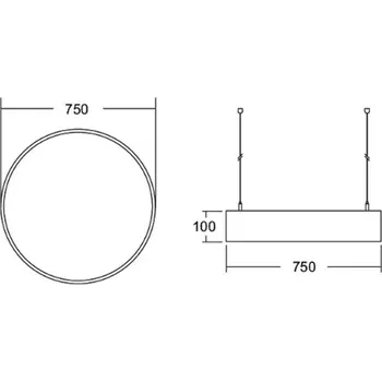 Lampička BRUMBERG Biro Circle direct Ø 75 cm, zapnuto/vypnuto, stříbrná, 4000 K stříbro LED 70 W celkem - Doprava zdarma