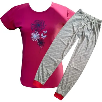 Dívčí pyžamo Dívčí pyžamo Betty Mode krátký rukáv / dlouhé nohavice růžové pampelišky+motýlci