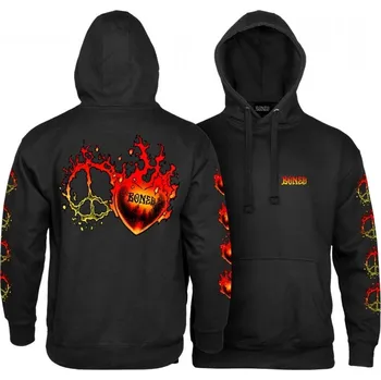 Pánská mikina Mikina BONES WHEELS "Heart & Soul" černá - VÝPRODEJ Barva: Černá, Velikost: L