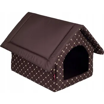 Pelíšek pro psa Boutique ZOO bouda pro psa hnědá 40 cm x 33 cm