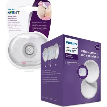 teploměr do vody pro miminko Philips AVENT Chránič bradavek - medium 2 ks + ster.krabička + Prsní vložky jednorázové 100 ks