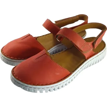 Dámské sandále 8023 – 34 červené kožené zdravotní sandály s podporou příčné klenby nožní 36