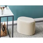 Taburet světle béžový sametový s úložným prostorem taburet obývací pokoj ložnice Beliani