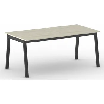 Psací stůl Jednací kancelářský stůl PRIMO BASIC, 180x90 cm, černá podnož, dub přírodní