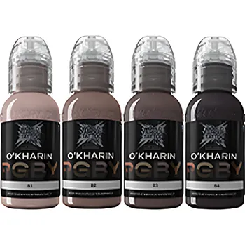 Tetovací barva WORLD FAMOUS LIMITLESS -Sasha RGBY Blue Set - 4x 30 ml