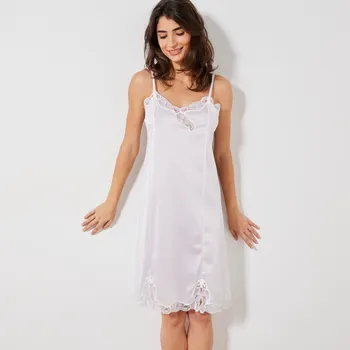 Blancheporte Spodnička ze saténového úpletu s krajkou a antistatickými vlastnostmi bílá 42/44