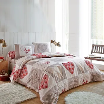Povlečení Blancheporte Povlečení Lovely s potiskem srdcí, bavlna červená klasické prostěradlo 180x290 cm