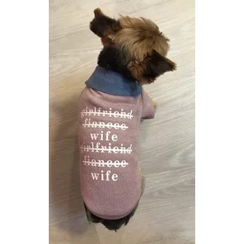 Obleček pro psa Bavlněná mikina pro psa s nápisem - Růžová L