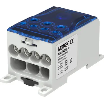Rozvaděč MOREK Distribuční blok OJL 400A, vstup 1xAl/Cu240mm², výstup 4x35/3x50mm² modrý MAB1401B10