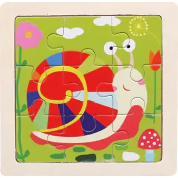 Puzzle Dřevěné puzzle pro nejmenší (S) - ŠNEK (Značka: SKXNIER)