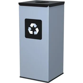 Odpadkový koš HTI Hranatý odpadkový koš černé víko 50 l MC-7577-3