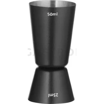 Trekingová hůl Jigger -barmanská odměrka, 25 ml / 50 ml, černá, prům. 45x(H)86 mm | BAR UP, 596647