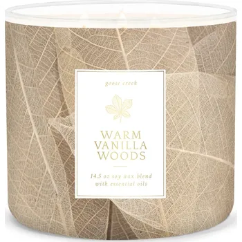 Svíčka Goose Creek Candle svíčka Warm Vanilla Woods, 411 g