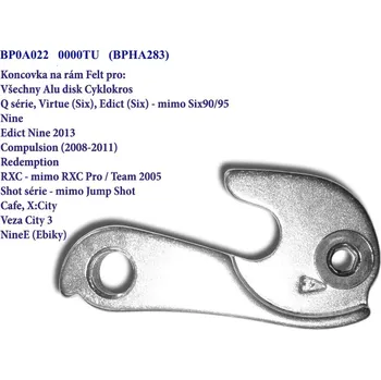 rám kola Koncovka rámu Felt Podkarta: BP0A322