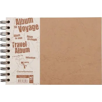 Fotoalbum Clairefontaine Album kroužkové hnědé cestovní (120;160g/m2, 40 listů) 21×14,8cm