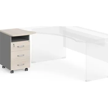 Zásuvkový kontejner Kontejner Manager 53,5 x 59,3 cm, levý, akát světlý / šedá