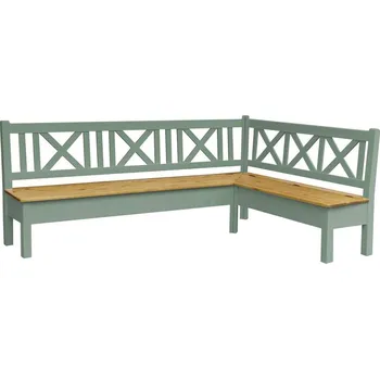 Komoda Rohová lavice PROVENCE L25P pravá olivová Barevné provedení: Olivová, Provedení: Borovice - Borovice (horní deska)