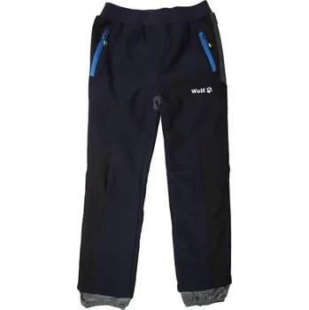 Chlapecké kalhoty Chlapecké softshellové kalhoty Wolf s fleecem B2393 tmavě modré