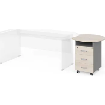 Zásuvkový kontejner Kontejner Manager 70 x 64 cm, akát světlý / šedá