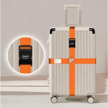 Příslušenství k zavazadlu Bezpečnostní popruh na kufr s kódovým zámkem - Oranžový