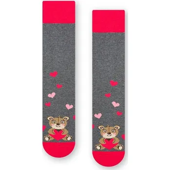 Pánské ponožky Šedé pánské ponožky s medvídkem Art.136 KM114, GRAY MELANGE Velikost: 44/46