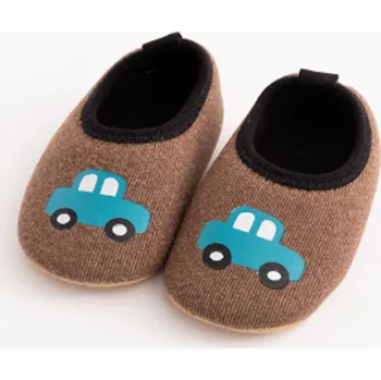 Chlapecké bačkory Bavlněné bačkůrky - AUTO- hnědé (2-3 roky) (Značka: MISSANGEL)