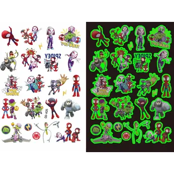 Odstranitelné tetování Dětské dočasné tetování - SVÍTÍCÍ VE TMĚ - SPIDER MAN - (Spidey and his amazing friends) 1 (Značka: TAKARA TOMY)